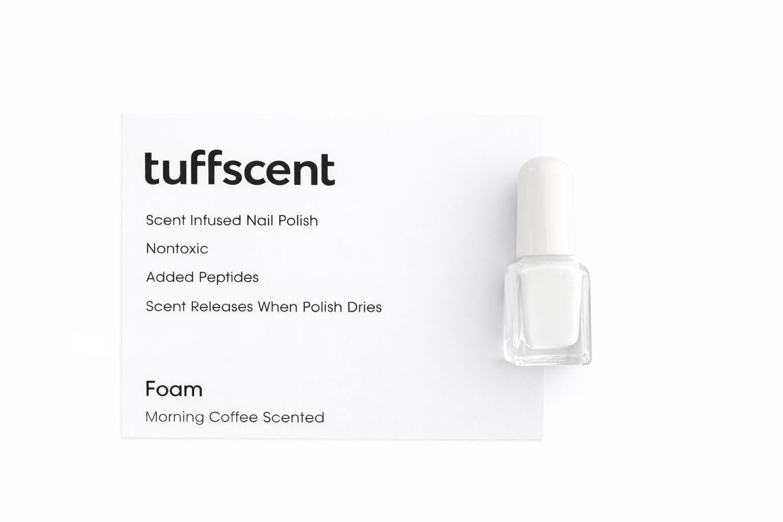Tuff Scent Scenties Foam— White Scent Infused Nail Polish by Tuff Scentence™—Morning Coffee Scented 2ml