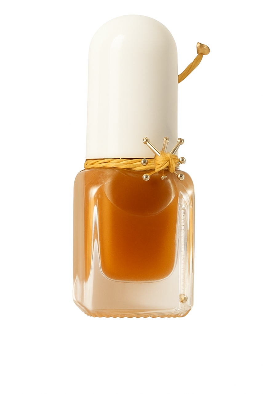 Scenties by Tuff Scentence Scent Infused Nail Polish™ Hesperian Sky/ Translucent Gold Nail Polish/ Balinese Sunflower Scent