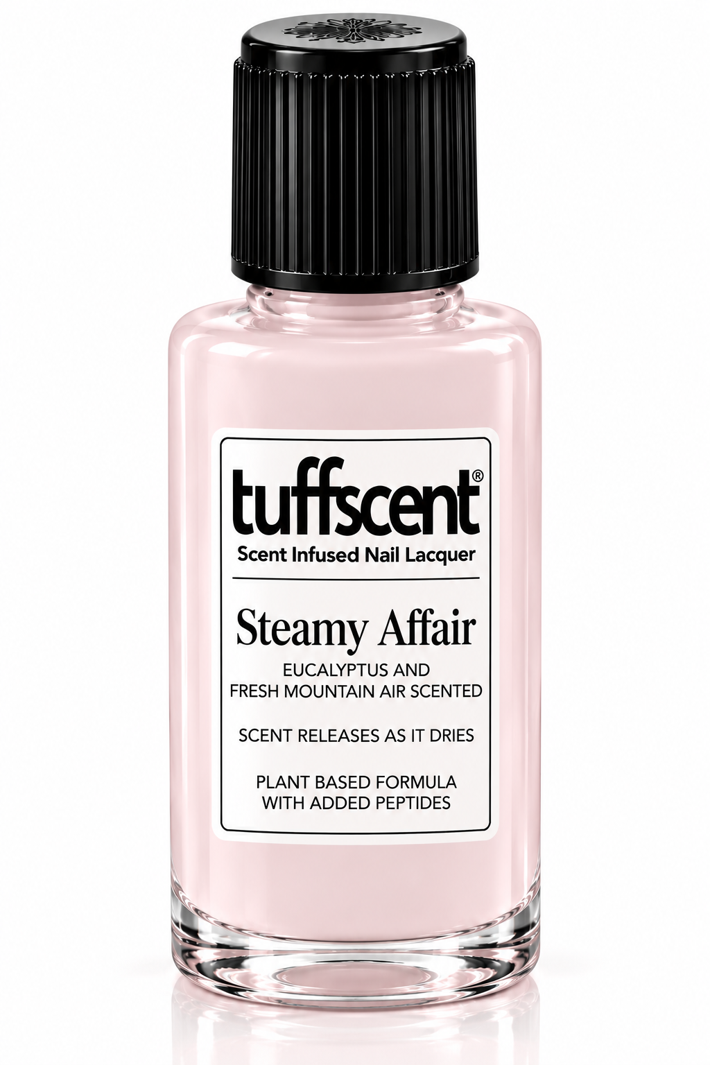 Tuffscent™ Steamy Affair, Milky Sheer Pink Scent Infused Nail Lacquer, Scent: Eycaluptus and Fresh Mountain Air