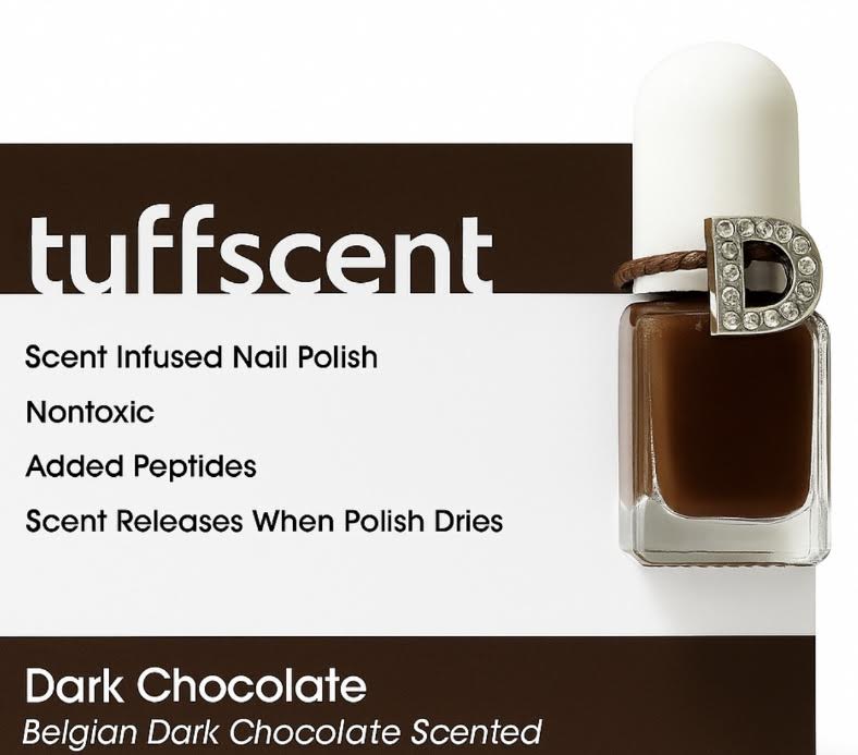 Scenties by Tuff Scentence Scent Infused Nail Polish™ Dark Chocolate Nail Polish/ Dark Chocolate Scent