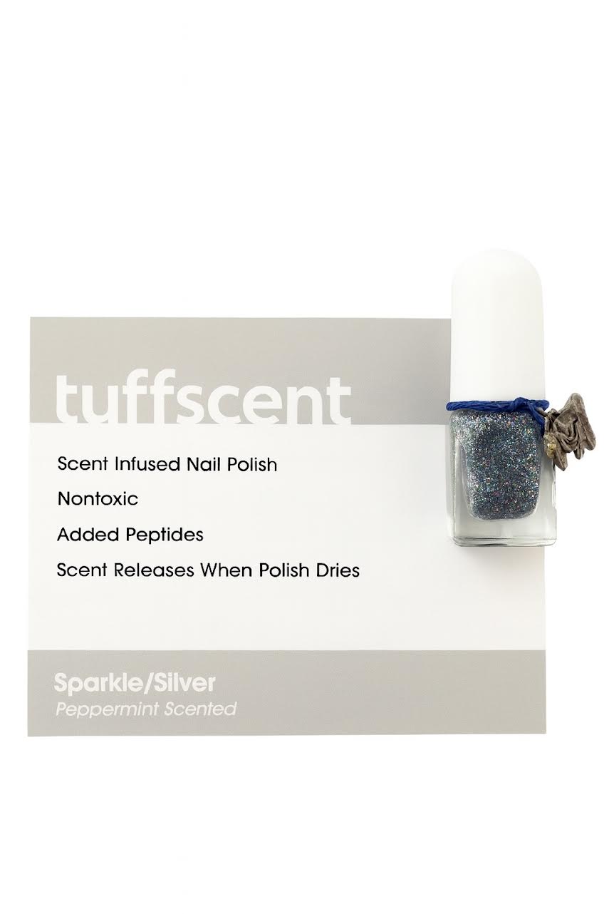 Scenties by Tuff Scentence Scent Infused Nail Polish™ Sparkle/ Sliver Glitter Nail Polish/Peppermint Scent