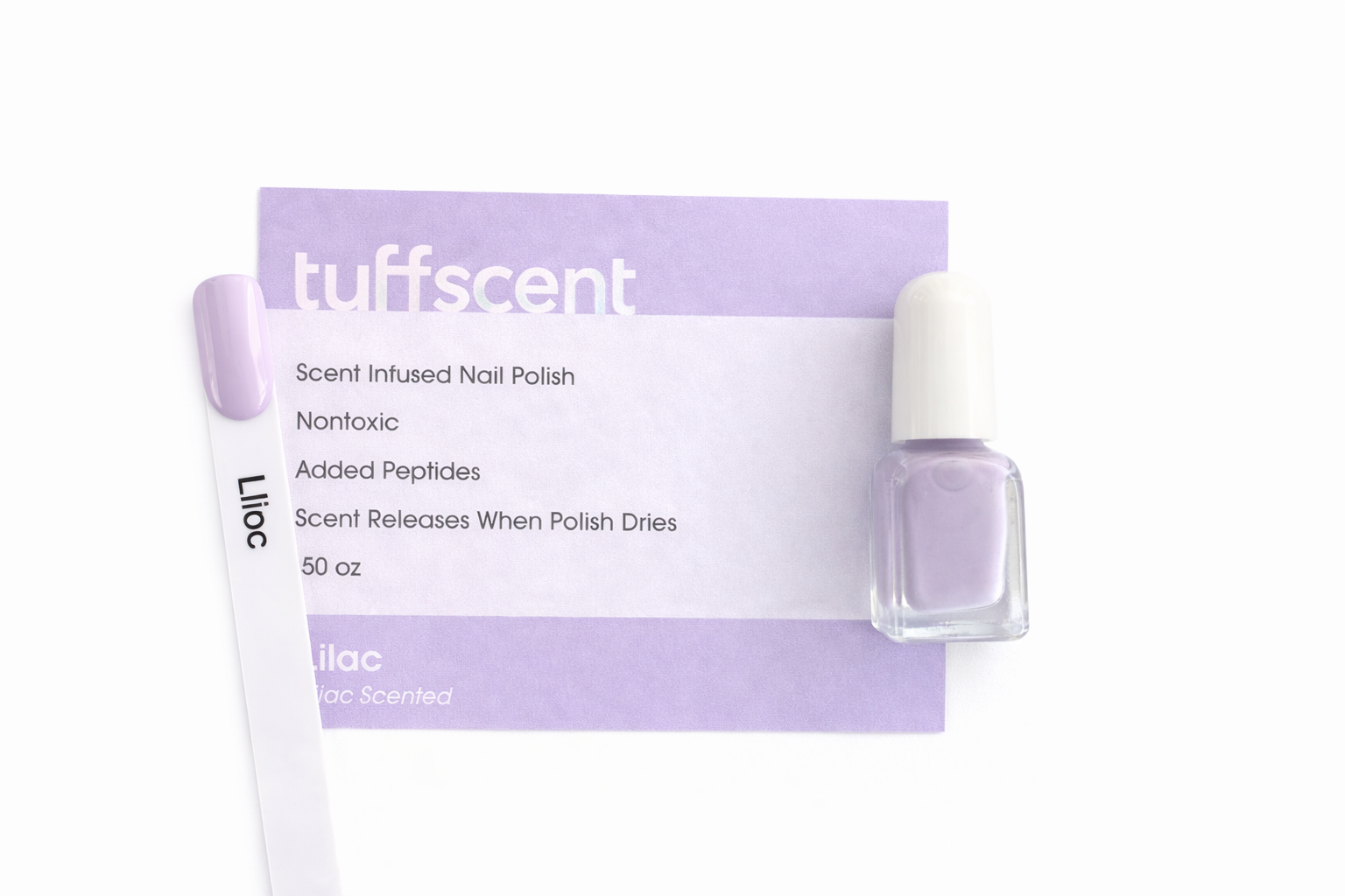 Tuff Scent Scenties Lilac—Lilac Scent Infused Nail Polish by Tuff Scentence™—Lilac Scented 2ml