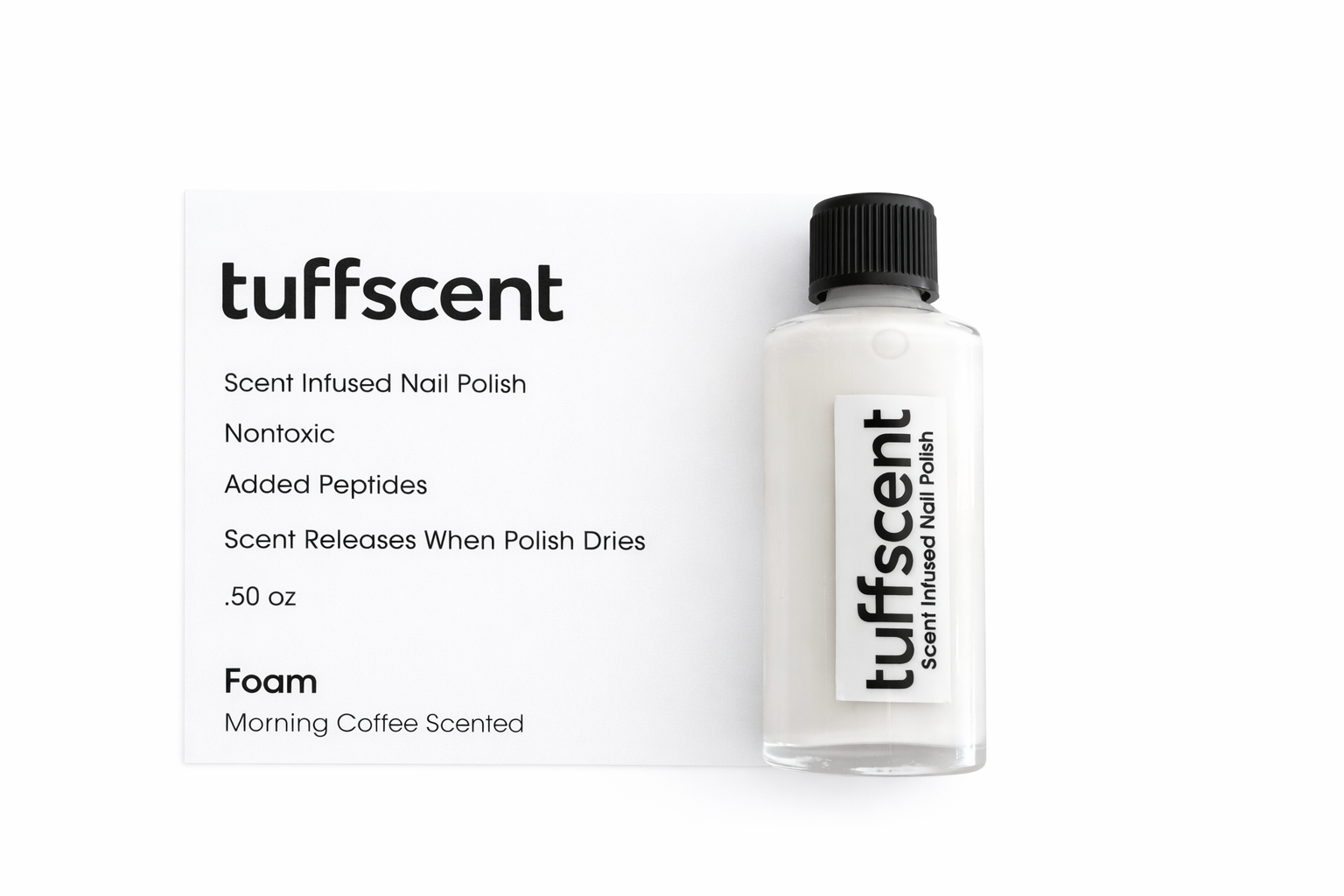 Tuff Scent Foam— White Scent Infused Nail Polish by Tuff Scentence™—Morning Coffee Scented