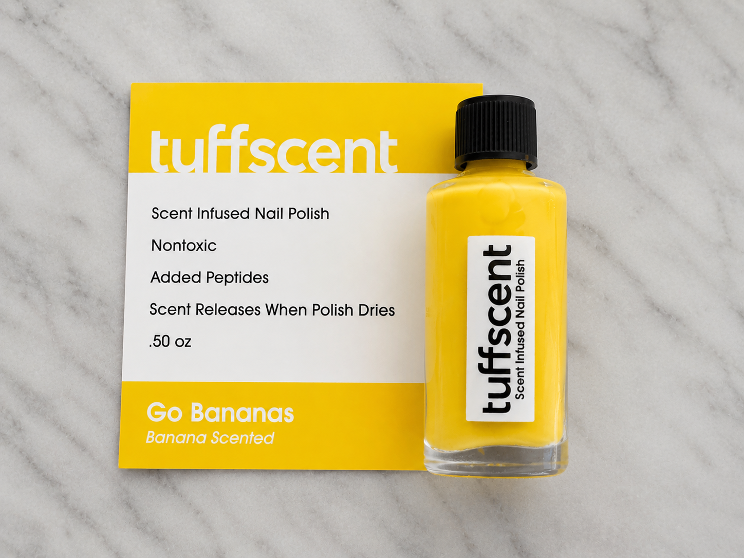 Tuff Scent™ Scent Infused Nail Polish Go Bananas Yellow Nail Poish Banana Scented by Tuff Scentence