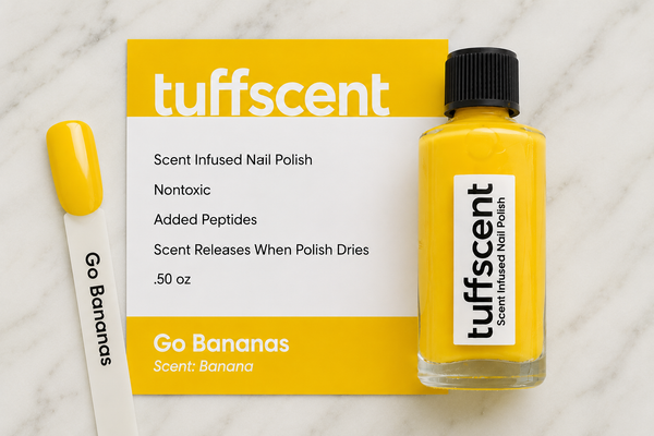 TuffScent™ Scent Infused Nail Polish Go Bananas Yellow Nail Poish Banana Scented by Tuff Scentence
