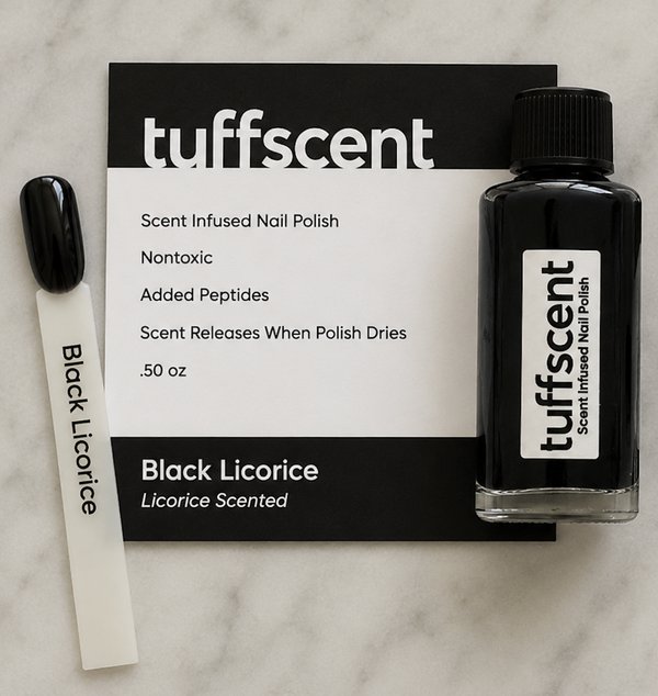 TuffScent Scent Infused Nail Polish Licorice Black Nail Polish Licorice Scented by Tuff Scentence