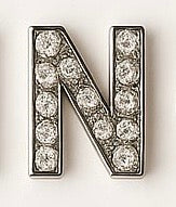 Crystal Initial Pendant Charm