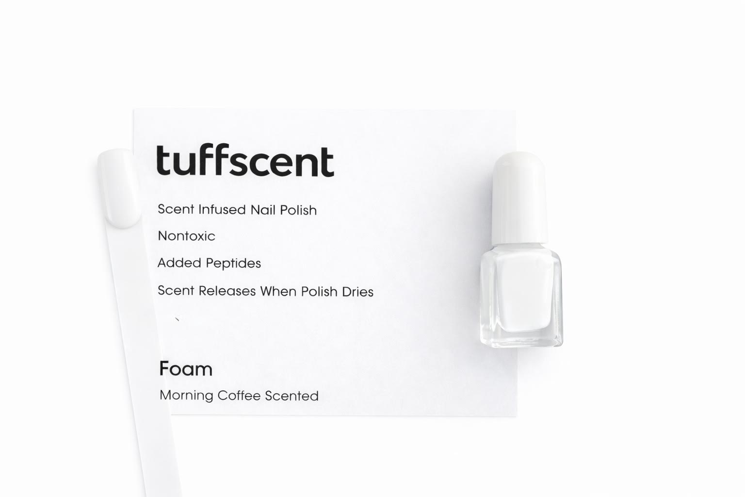 Tuff Scent Scenties Foam— White Scent Infused Nail Polish by Tuff Scentence™—Morning Coffee Scented 2ml