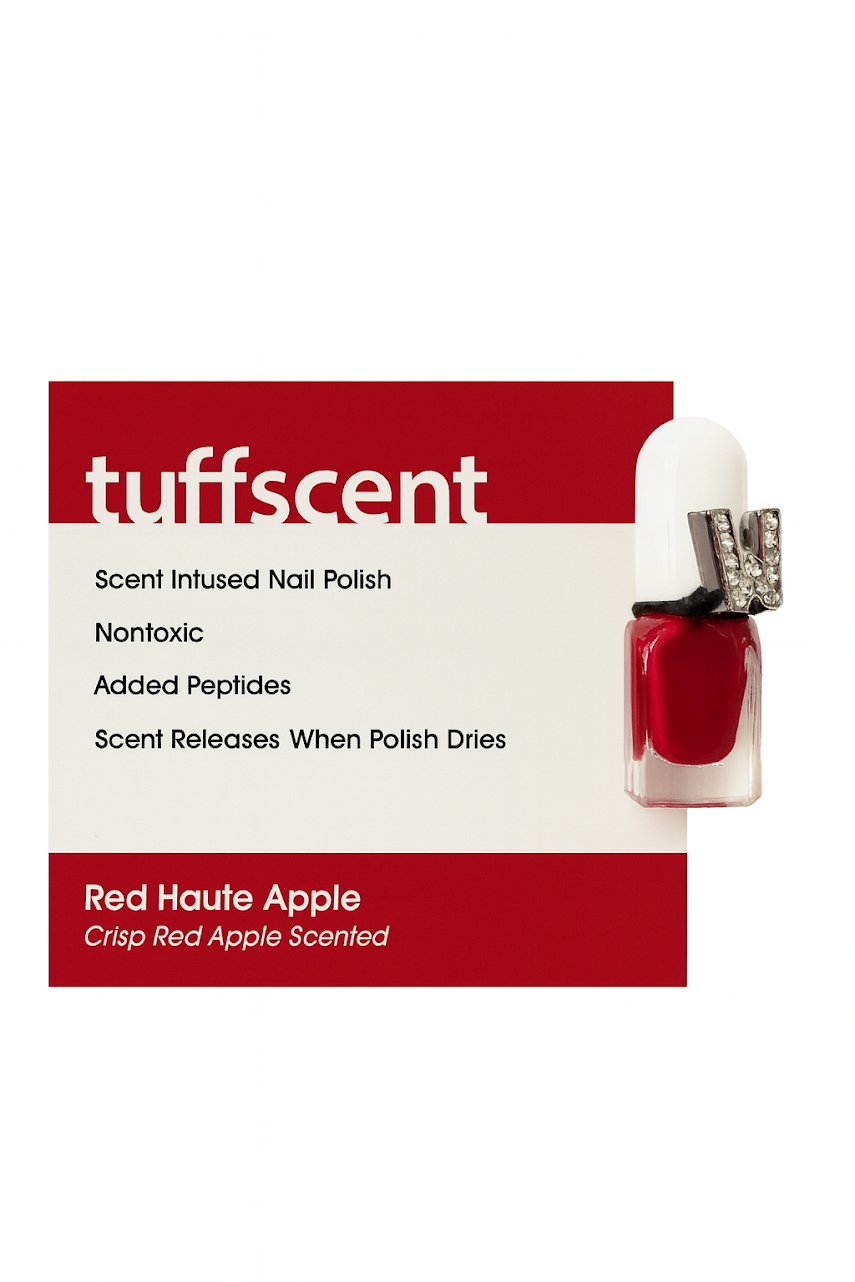 Scenties by Tuff Scentence Scent Infused Nail Polish™/Red Haute Apple/Red Nail Polish/Crisp Red Apple Scent