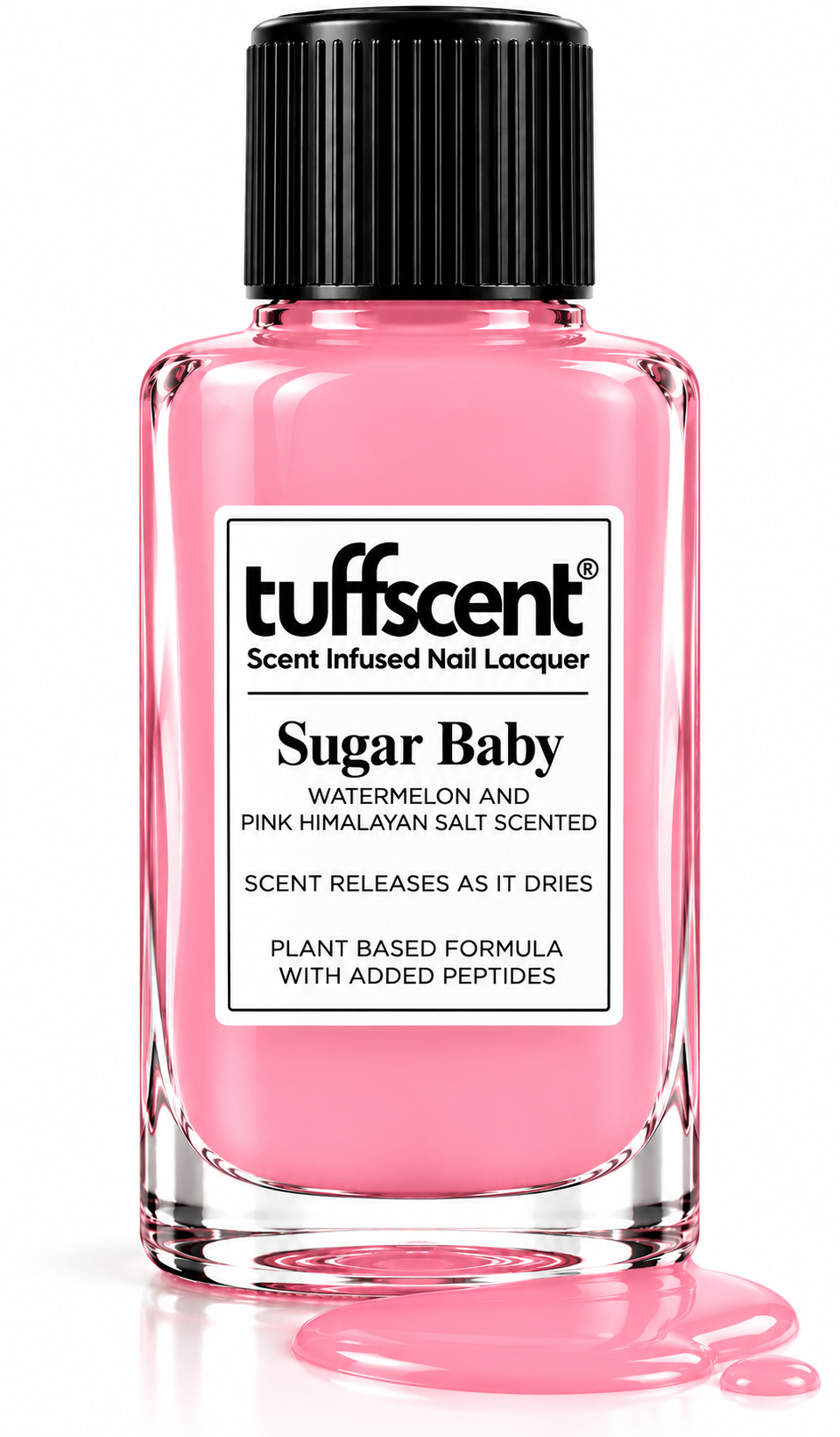 Tuffscent™ Sugar Baby, Pink Scent Infused Nail Polish, Scent: Watermelon and Pink Hymilayan Salt