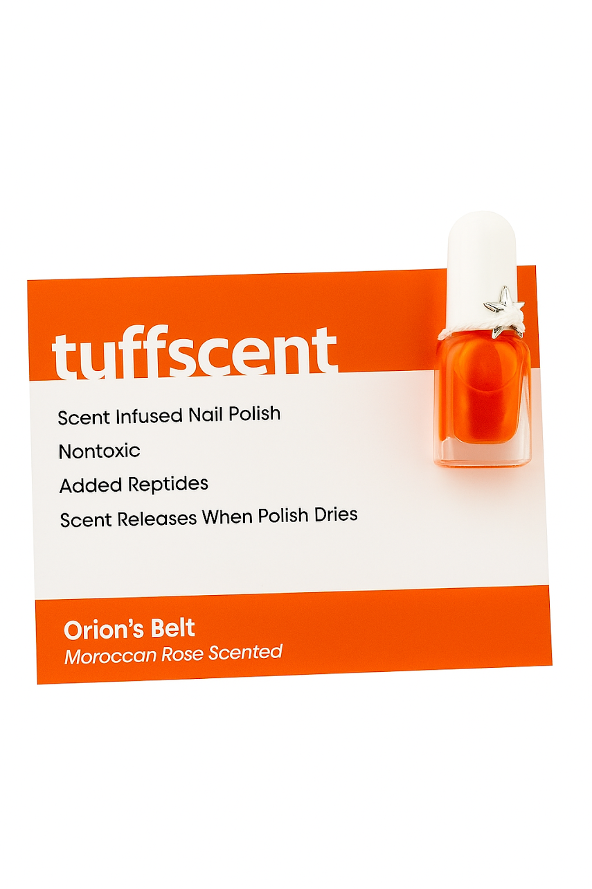 Scenties by Tuff Scentence Scent Infused Nail Polish™Orion's Belt/Orange Nail Polish/Moroccan Rose Scent