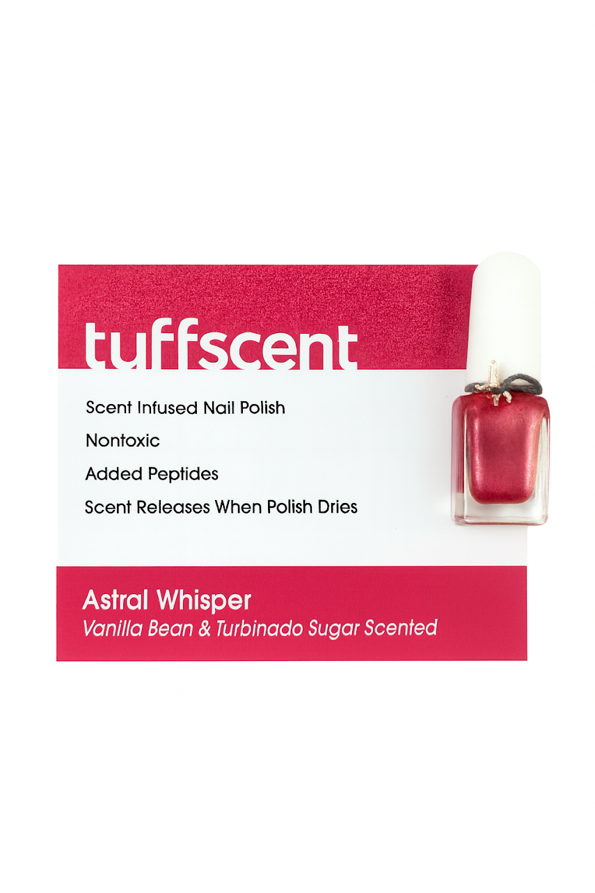 Scenties by Tuff Scentence Scent Infused Nail Polish™ Astral Whisper/Pink Nail Polish/ Vanilla Bean Turbinado Sugar Scent