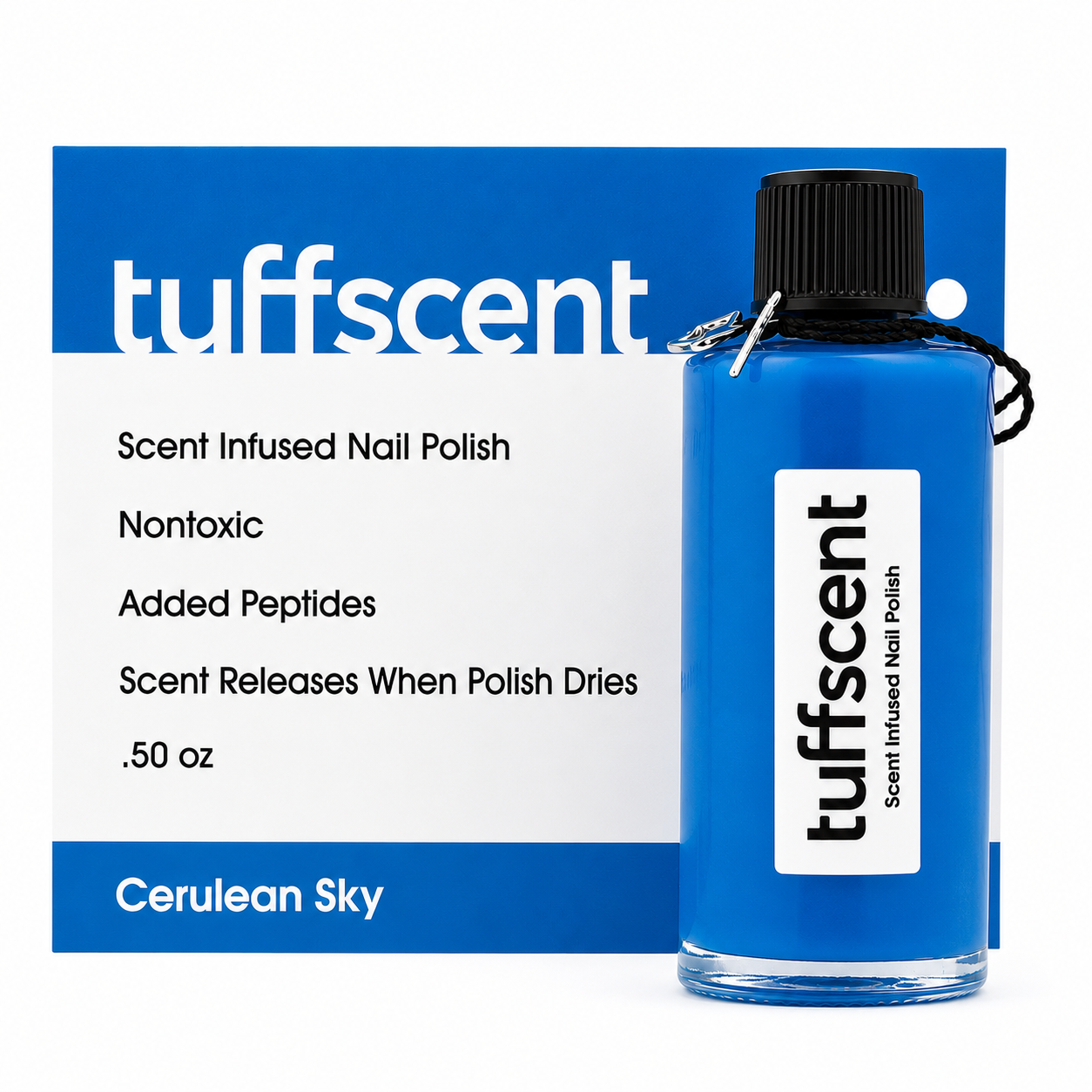 TuffScent™ Cerulean Sky Deep Blue Scent Infused Nail Polish Blue Magic Iris scent by Tuff Scentence™