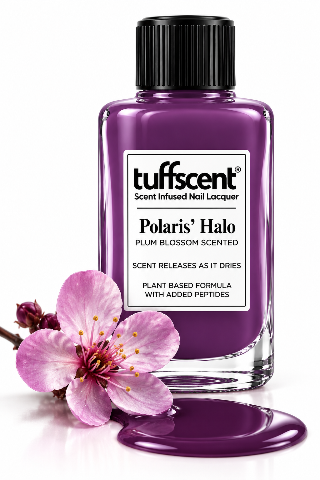 Tuffscent™ Polaris' Halo Purple  Scent Infused Nail Lacquer.  Plum Blossom Scent