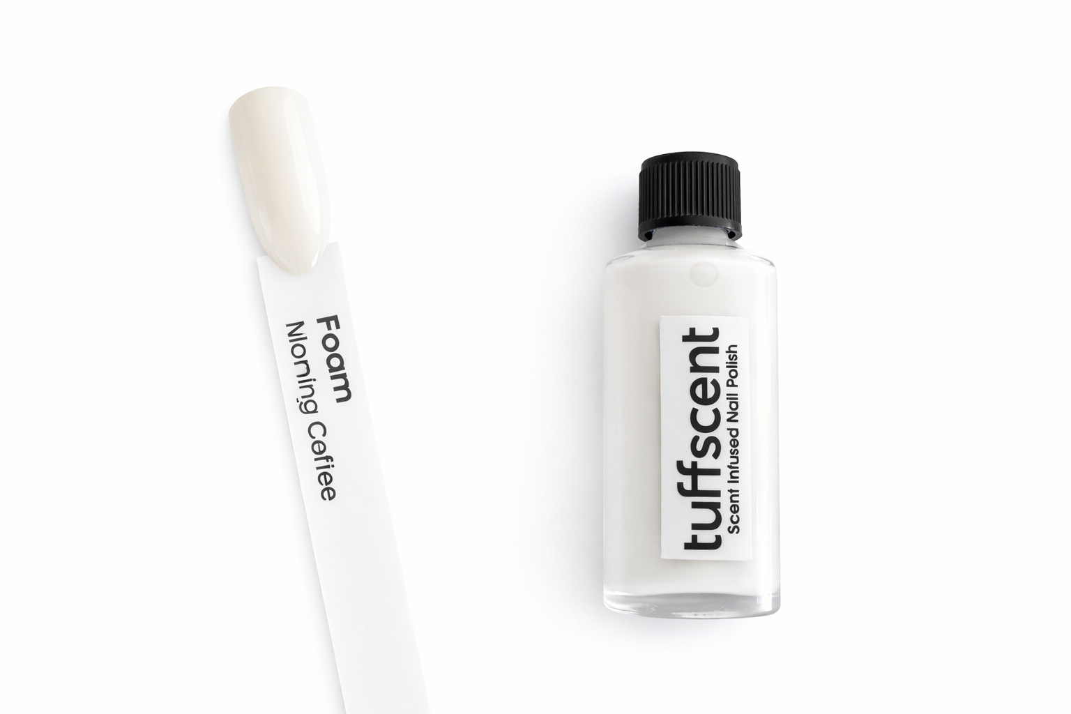 Tuff Scent Foam— White Scent Infused Nail Polish by Tuff Scentence™—Morning Coffee Scented