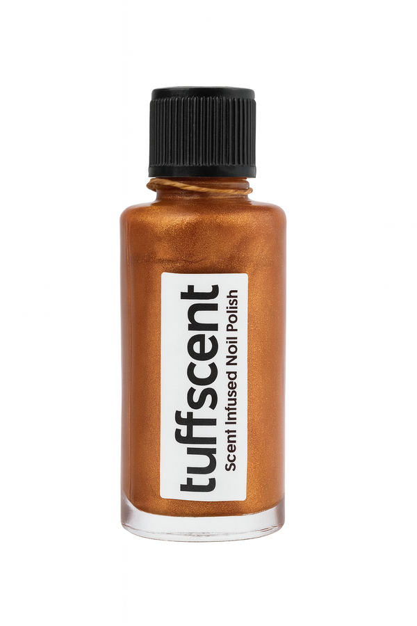 TuffScent™ Hesperian Sky Iridescent Gold Scent Infused Nail Polish by Tuff Scentence™ Scent: Balinese Sunflower