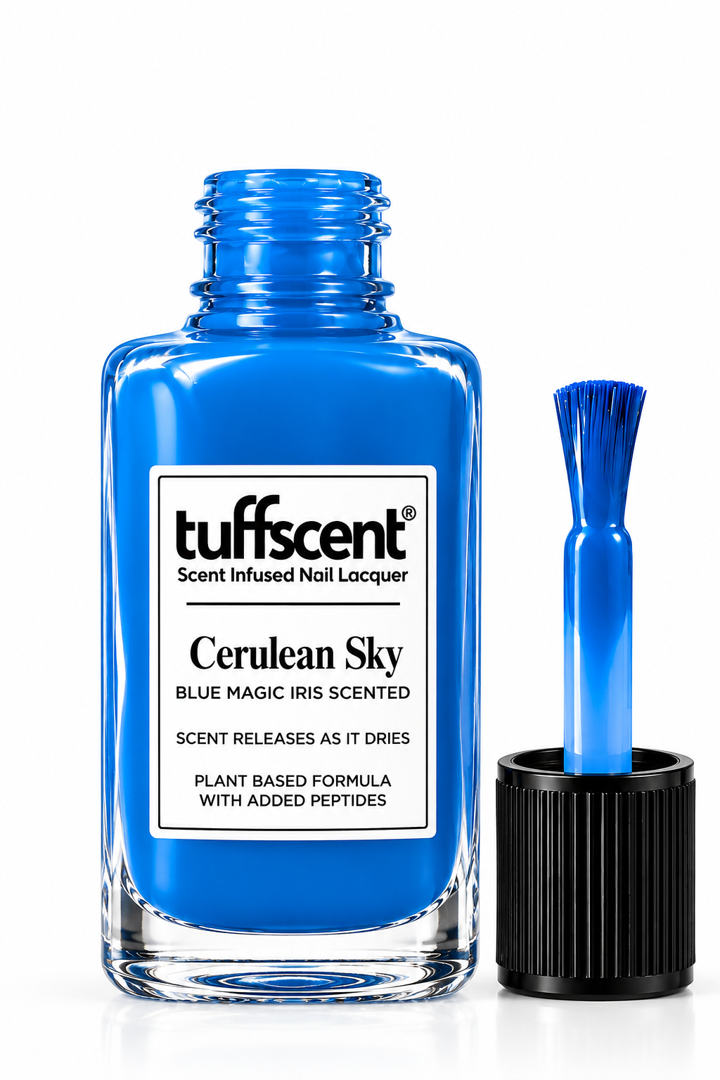 Tuffscent™ Cerulean Sky Brilliant Bright Blue Scent Infused Nail Lacquer, Scent: Blue Magic Iris