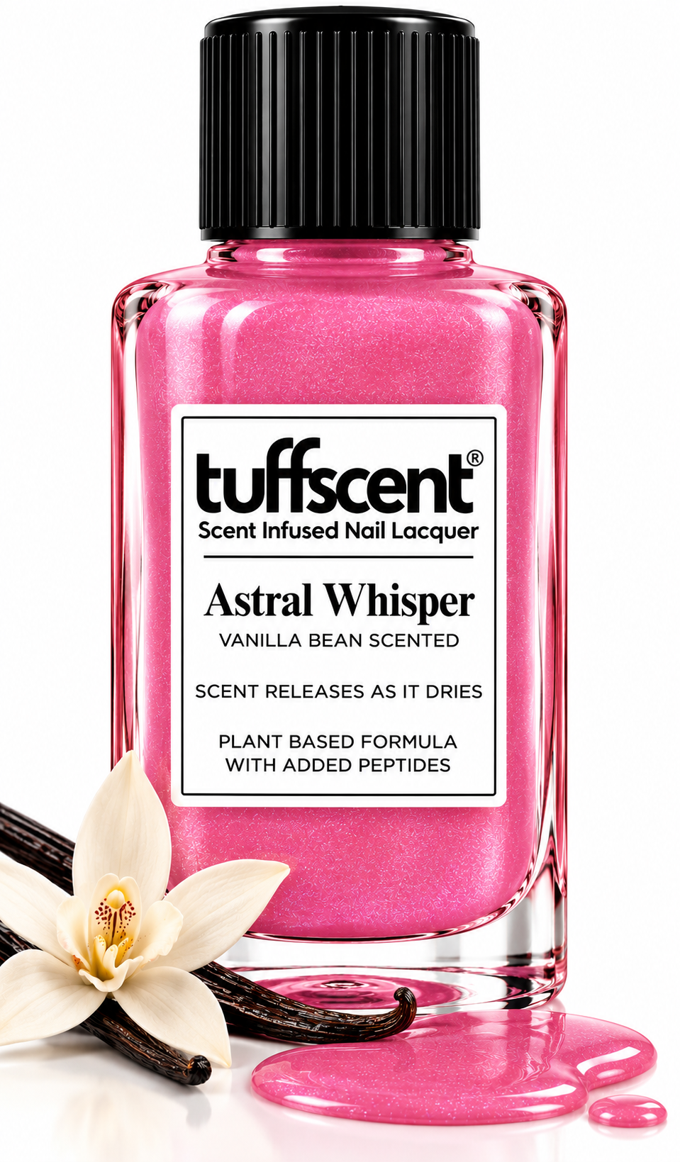 Tuffscent™ Astral Whisper Bright Pink Scent Infused Nail Lacquer, Scent: Vanilla Bean