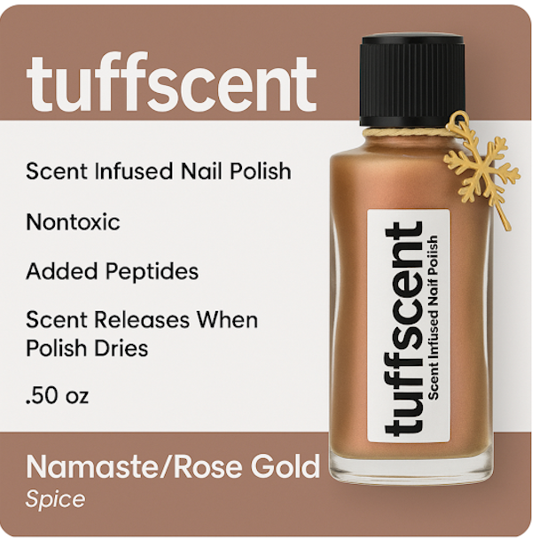 Tuff Scentence Scent Infused Nail Polish-Namaste- Rose Gold Colored - Spice Scented