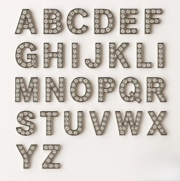 Crystal Initial Pendant Charm