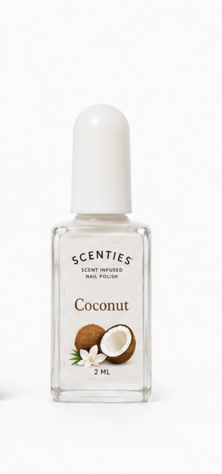 TuffScent MinI Scenties™ Coconut  Scented White Nail Polish with Added Peptides