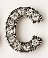Crystal Initial Pendant Charm