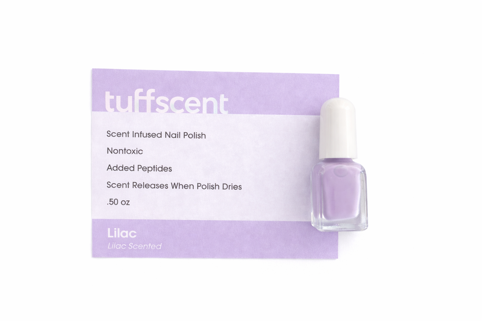 Tuff Scent Scenties Lilac—Lilac Scent Infused Nail Polish by Tuff Scentence™—Lilac Scented 2ml